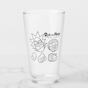 RICK AND MORTY™   Smith Family Head Pattern Glass