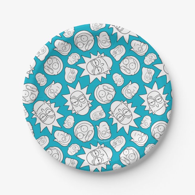 RICK AND MORTY™ | Smith Family Head Pattern Paper Plate (Front)