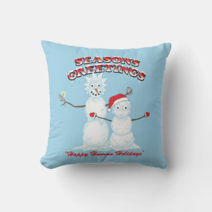 Rick and Morty Snowmen Season's Greetings Cushion