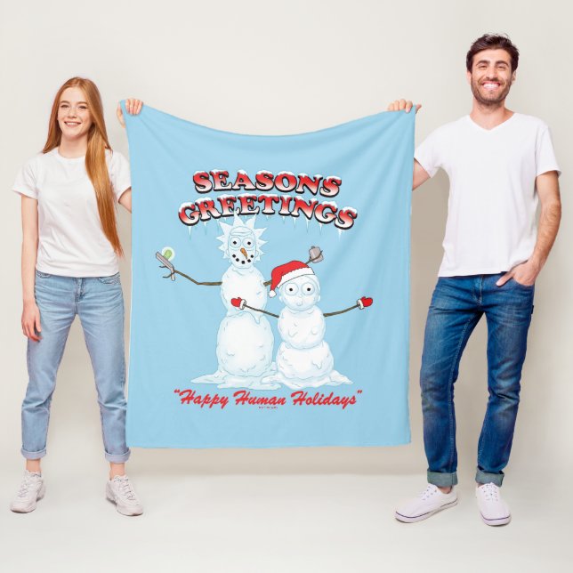 Rick and Morty | Snowmen Season's Greetings Fleece Blanket (In Situ)
