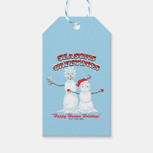 Rick and Morty Snowmen Season's Greetings Gift Tags
