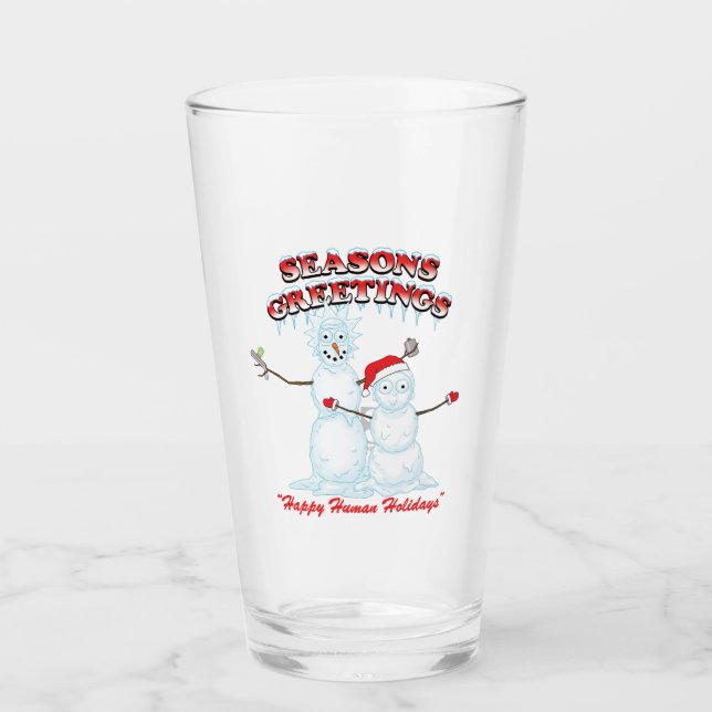 Rick and Morty | Snowmen Season's Greetings Glass (Front)