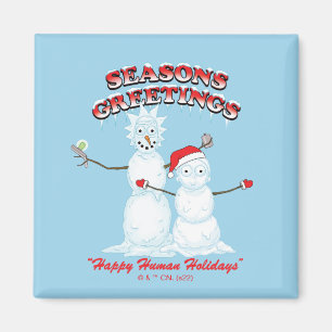 Rick and Morty Snowmen Season's Greetings Magnet