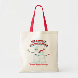 Rick and Morty Snowmen Season's Greetings Tote Bag