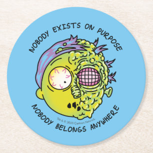 RICK AND MORTY™   Stylized Morty Fly Quote Round Paper Coaster