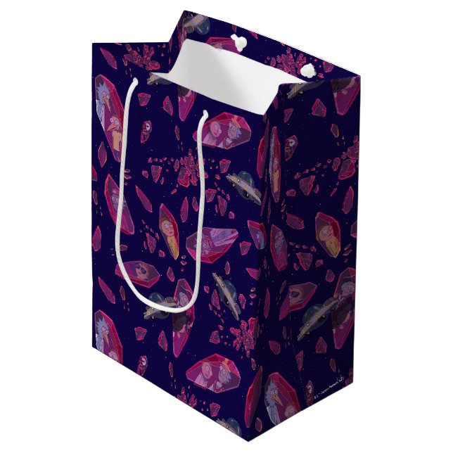 Rick and Morty Time Crystal Pattern Medium Gift Bag (Front Angled)