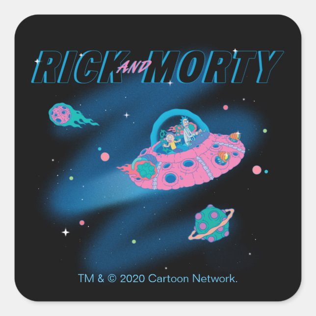 RICK AND MORTY™ | Travelling Through Space Square Sticker (Front)
