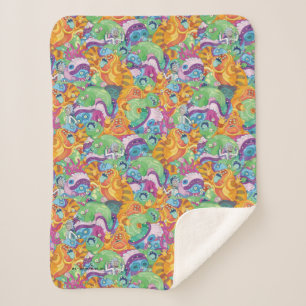 Rick Apocalypse Party Alien Pattern Sherpa Blanket