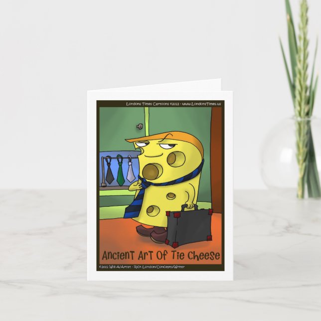 Rick London Ancient Art Of Tie Cheese Funny Holiday Card (Front)