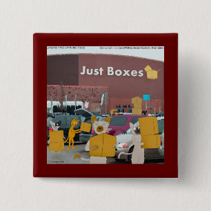 Rick London Big Box Stores For Cats Comic  15 Cm Square Badge