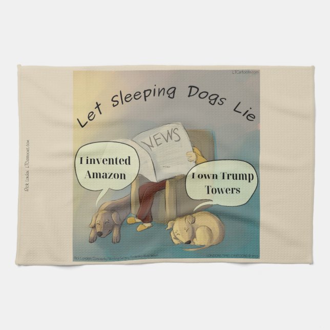 Rick London Comic Kitchen Towels "Sleeping Dogs" (Horizontal)