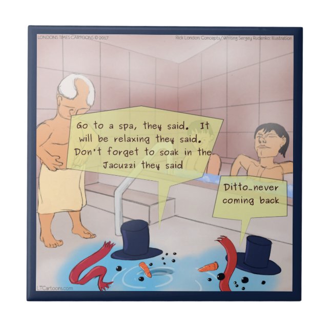 Rick London Comic Snowman Comic Ceramic Tile (Front)