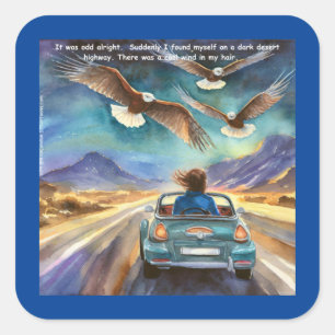 Rick London Driving In The Dark Funny Comic  Square Sticker