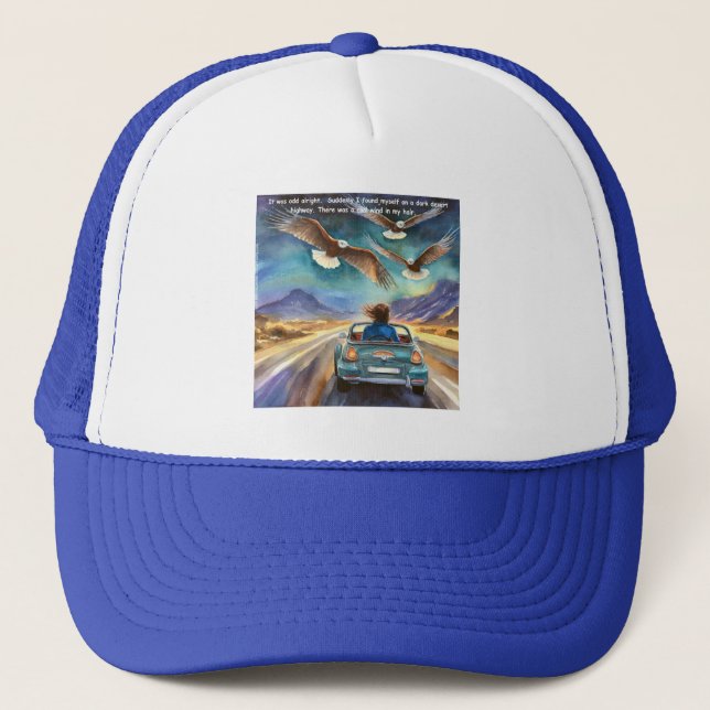 Rick London Driving In The Dark Funny Comic  Trucker Hat (Front)