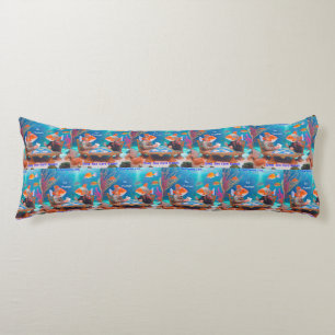 Rick London Fish Playing "Go Fish" Card Game Comic Body Cushion
