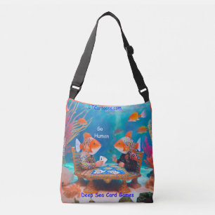 Rick London Fish Playing "Go Fish" Card Game Comic Crossbody Bag