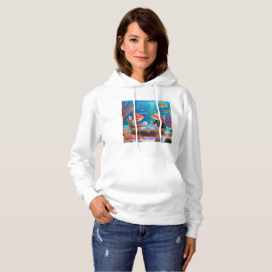 Rick London Fish Playing "Go Fish" Card Game Comic Hoodie