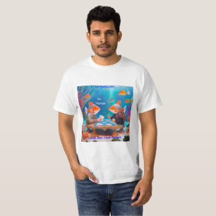 Rick London Fish Playing "Go Fish" Card Game Comic T-Shirt