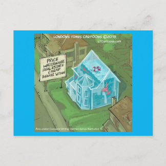 Rick London Flooded House For Sale Comic Postcard