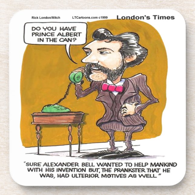 Rick London Funny Alexander Bell Phone Prank Coaster (Front)