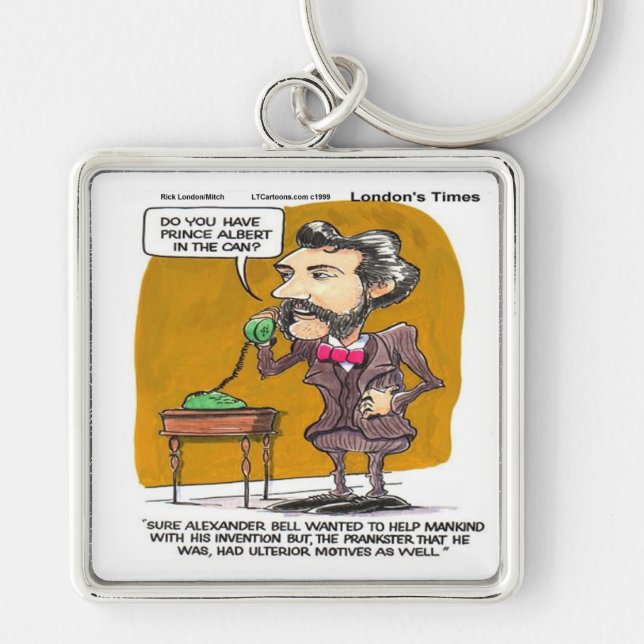 Rick London Funny Alexander Bell Phone Prank Key Ring (Front)