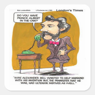Rick London Funny Alexander Bell Phone Prank Square Sticker
