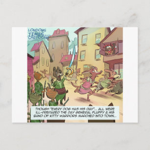 Rick London Funny Cats Vs Dogs Cartoon Postcard