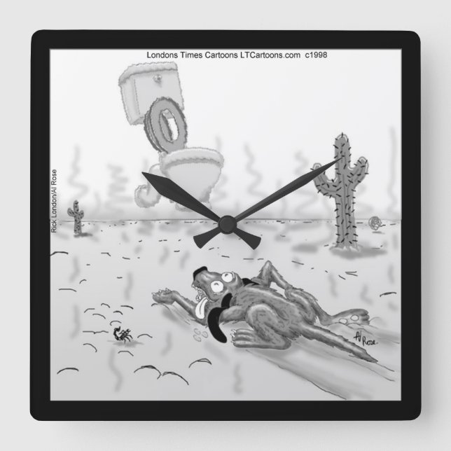Rick London Funny Dog Mirage Square Wall Clock (Front)