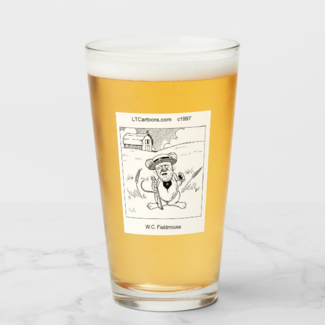 Rick London Funny Field Mouse Comic  Glass (Front Filled)