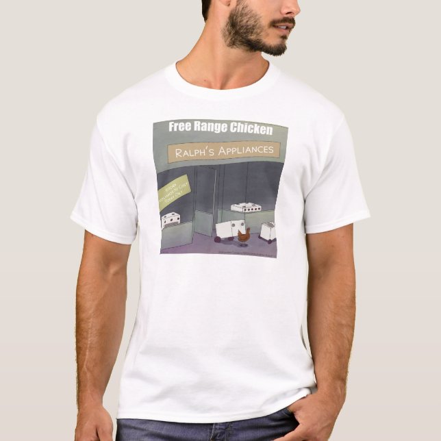 Rick London Funny Free-Range Chicken T-Shirt (Front)