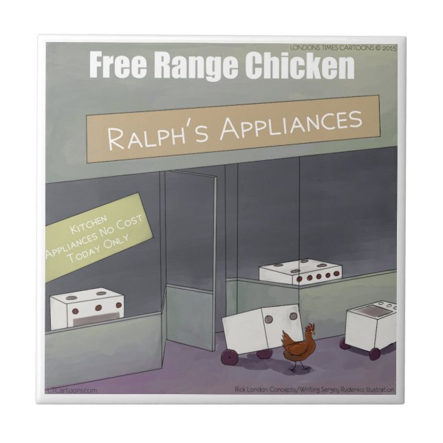Rick London Funny Free-Range Chicken Tile (Front)