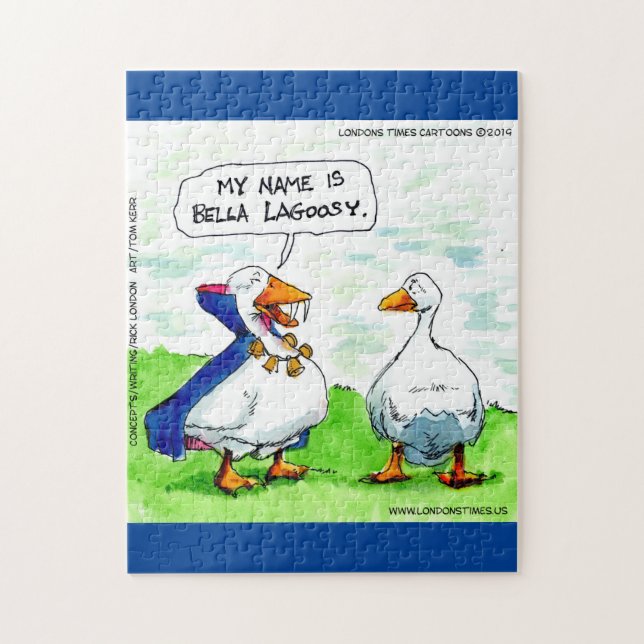 Rick London Funny Goose Vampire Wearing Bells  Jigsaw Puzzle (Vertical)