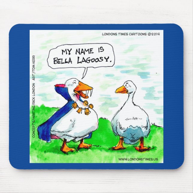 Rick London Funny Goose Vampire Wearing Bells  Mouse Pad (Front)