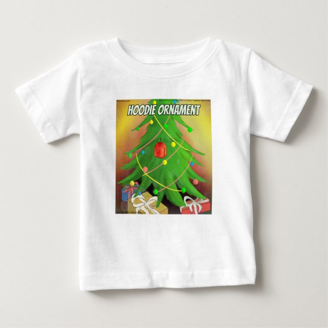 Rick London Funny "Hoodie Ornament" Christmas Tree Baby T-Shirt (Front)