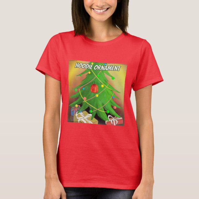 Rick London Funny "Hoodie Ornament" Christmas Tree T-Shirt (Front)
