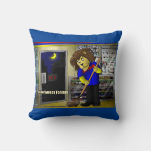 Rick London Funny "Lion Sweeps Tonight" Cushion