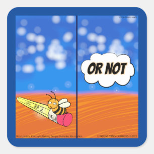 Rick London Funny Shakespeare Hamlet Bee Comic Square Sticker