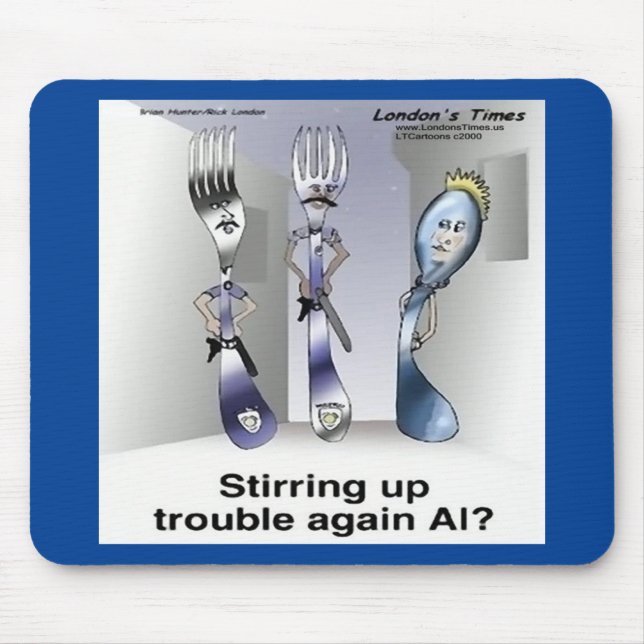 Rick London Funny Silverware Police Mouse Pad (Front)