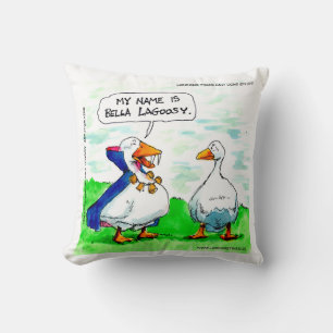 Rick London Funny Vampire Goose Wearing Bells Cushion