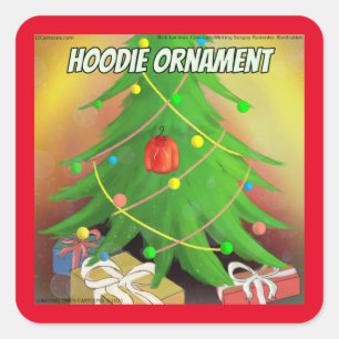 Rick London "Hoodie Ornament" Funny Christmas Square Sticker