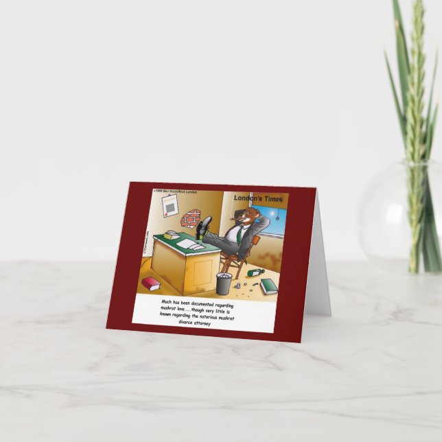 Rick London Muskrat Divorce Attorney Comic  Card (Front)