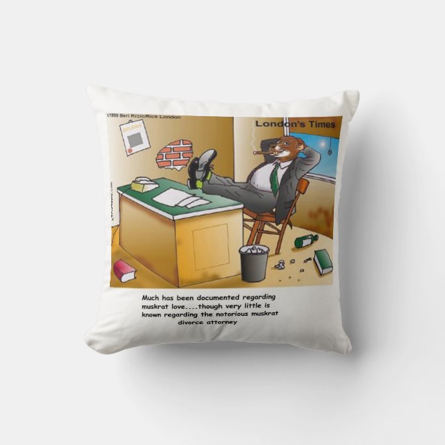 Rick London Muskrat Divorce Attorney Comic  Cushion (Front)