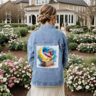 Rick London Pink Himalayan Salsa Funny Denim Jacket