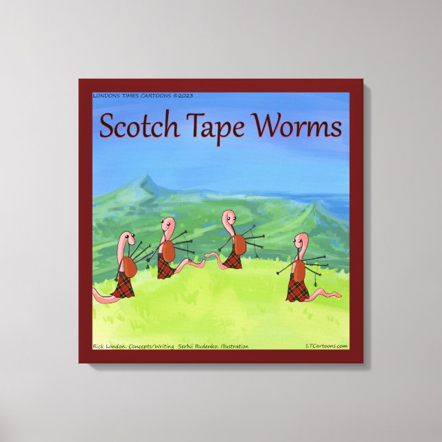 Rick London Worms From Scotland Funny Canvas Print (Front)