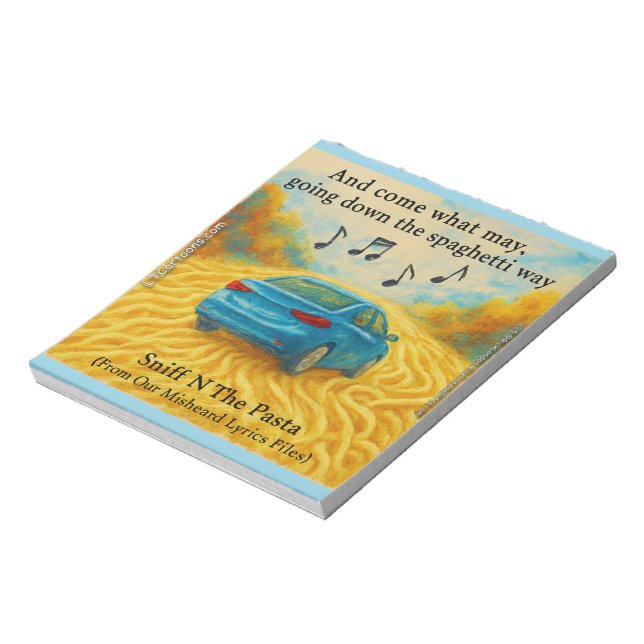 Rick London's Misheard Lyrics Spaghetti Way Funny Notepad (Rotated)