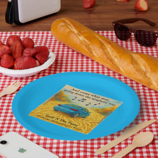 Rick London's Misheard Lyrics Spaghetti Way Funny Paper Plate (Picnic)