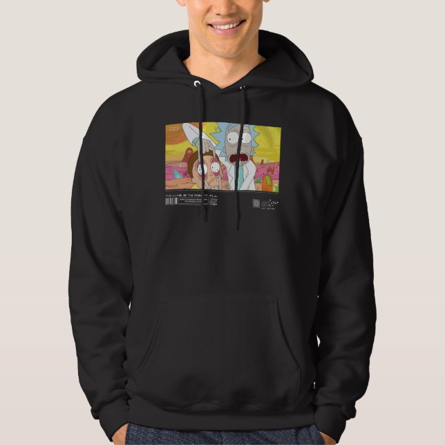 Rick Opening Morty's Eyes Quote Graphic Hoodie (Front)