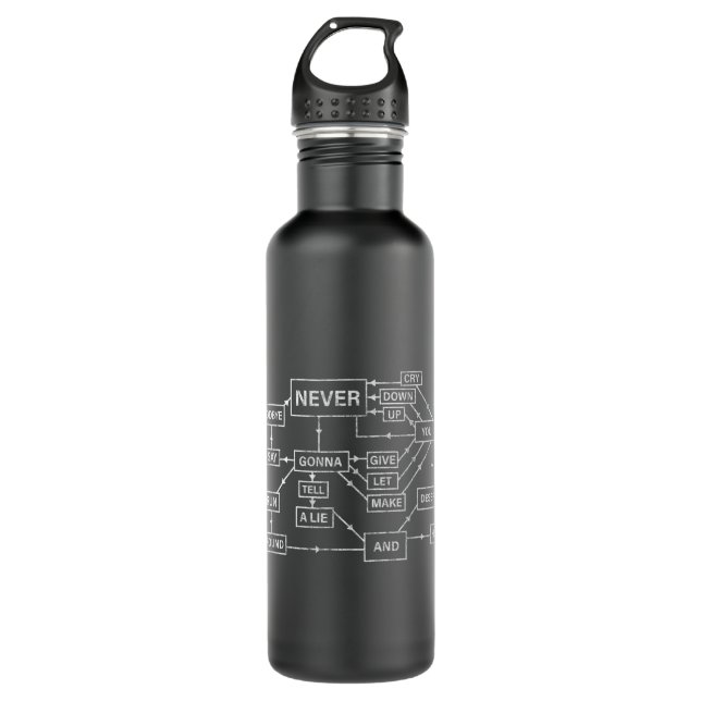 Rick Roll Flowchart internet meme funny 80s music  710 Ml Water Bottle (Front)