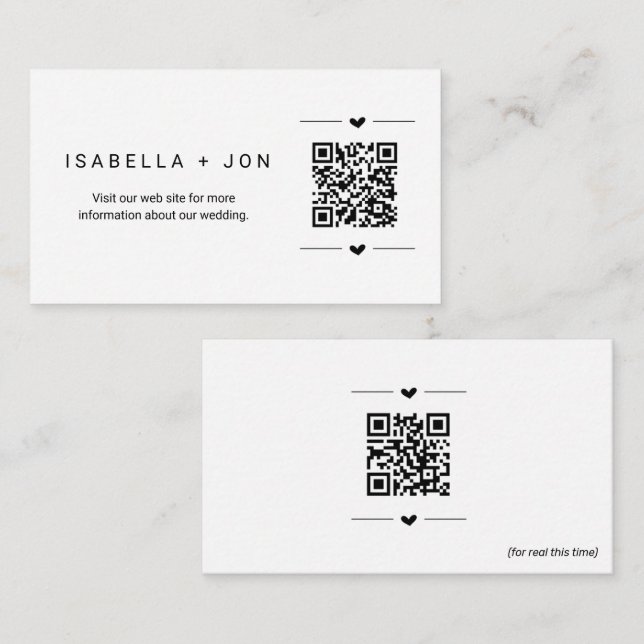Rick Roll Guests w- Wedding Website QR Code Prank Enclosure Card (Front/Back)