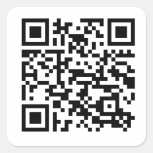 Rick Roll QR Code Square Sticker